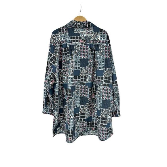 Brylane Woman Multicolor Pattern Button Up Shirt Tunic Womens Plus Size 3XL - Picture 5 of 7